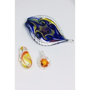 Artisan Glass Art Pendant Necklace Blown